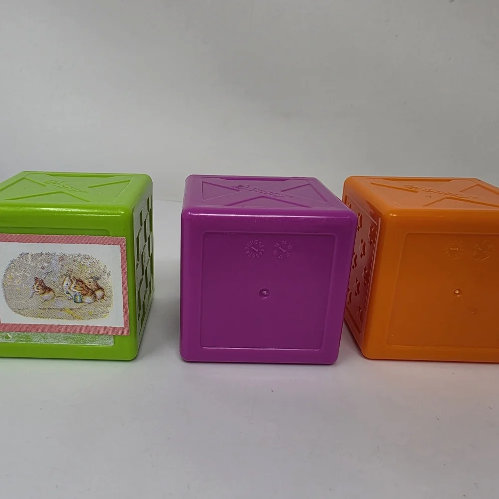 Plastic Blocks 1 2 3 Shapes Lot of 6